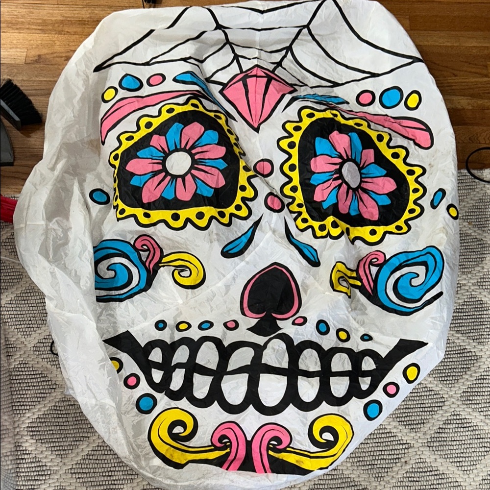 Colorful Sugar Skull Inflatable Haunted Hill Farm 6-ft Lighted Skull Inflatable - Picture 7 of 7